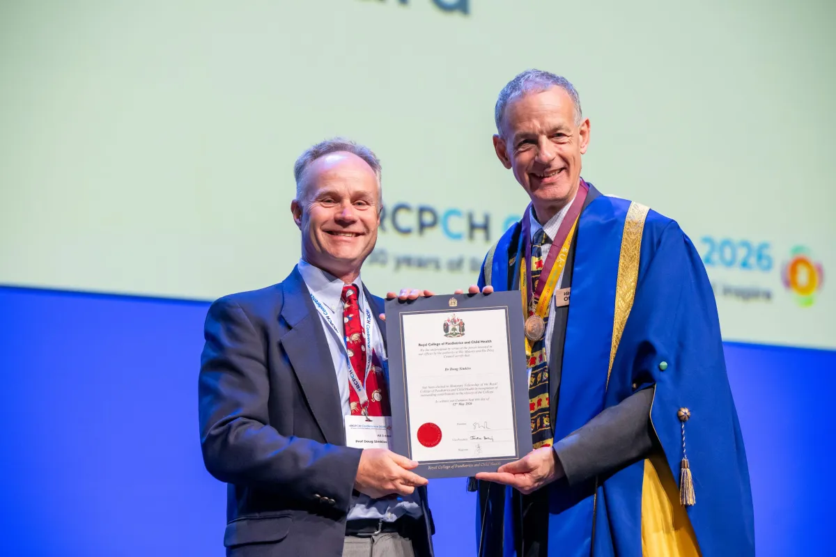Doug Simkiss awarded Honorary Fellow certificate