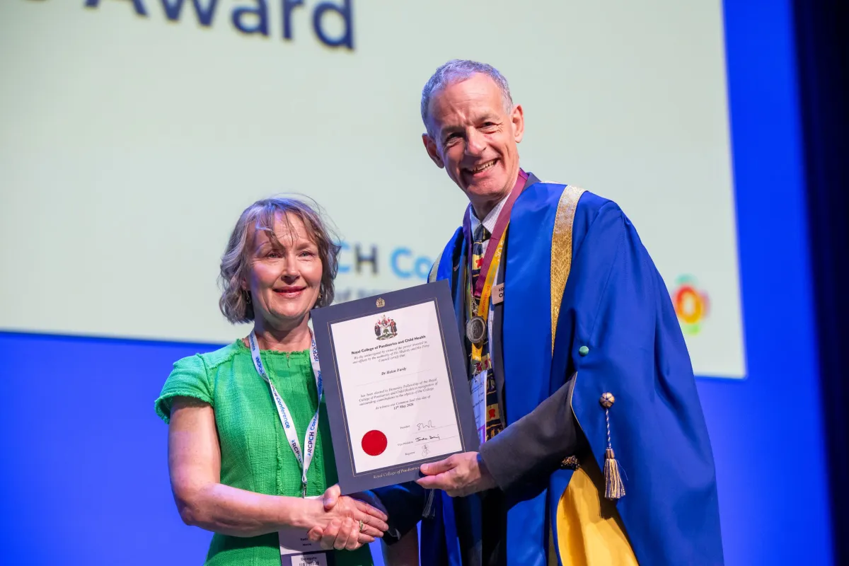 Helen Fardy awarded Honorary Fellow certificate