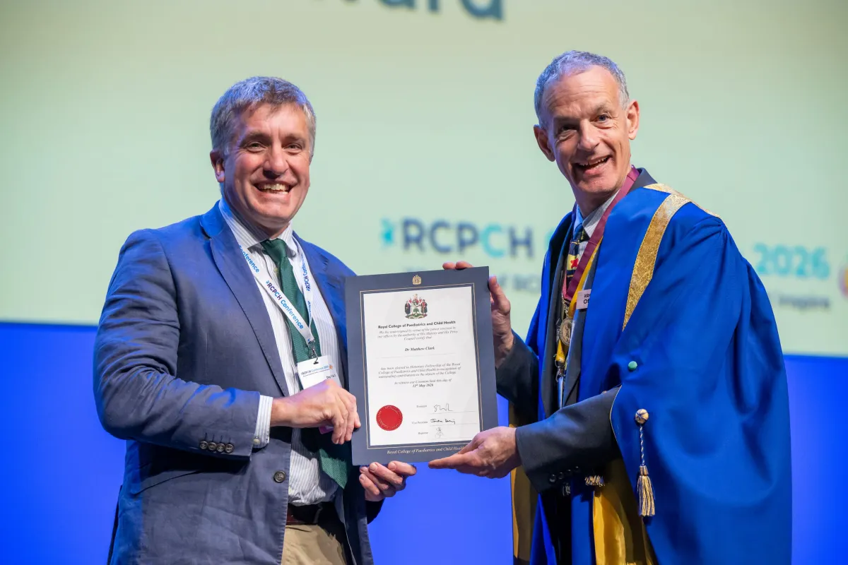 Matthew Clark awarded Honorary Fellow certificate