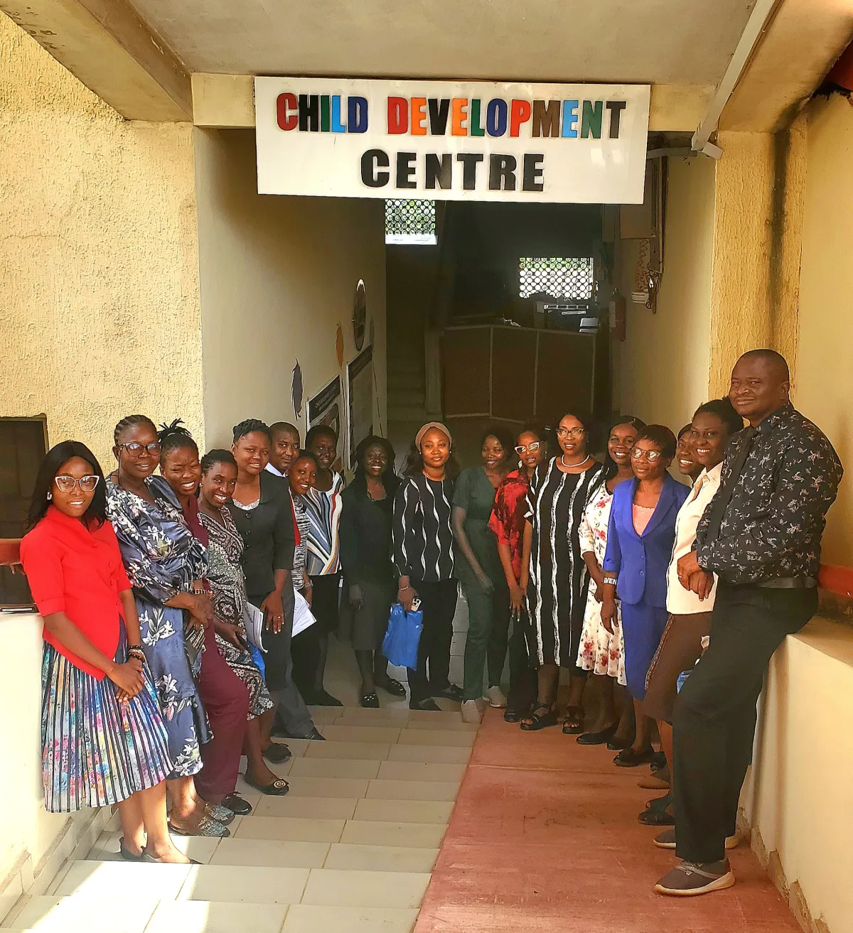 Colleagues outside the Child Development Centre in Osun State, Nigeria