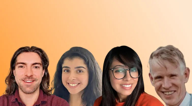 PIER award winners on an orange background
