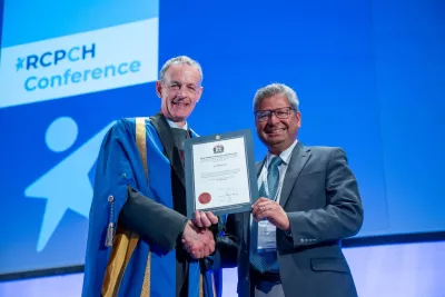 Dr Mithilesh Lal with Professor Steve Turner - RCPCH Conference 2025
