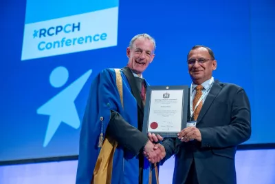Dr Naveen Thacker with Professor Steve Turner - RCPCH Conference 2025