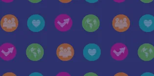 Repeated icons: heart, globe, arrow, UK map