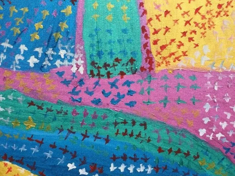 Closeup of artwork 'Live your dream' by Janet Lee